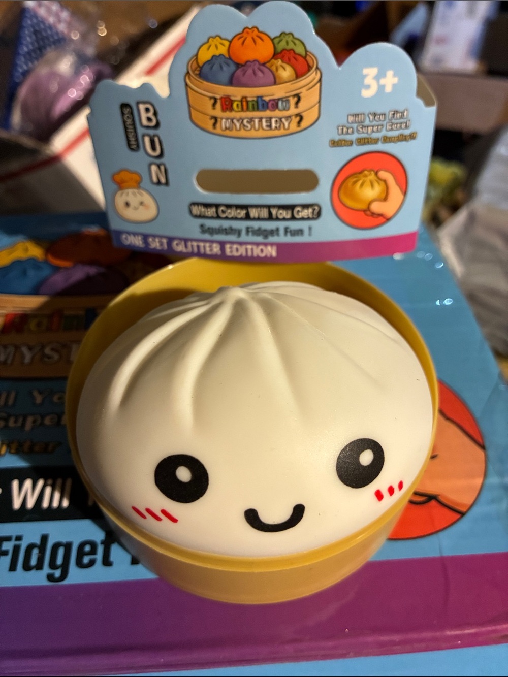 Cute White Squishy Bun Fidget Toy by